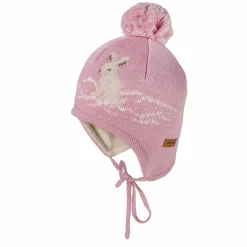 MINI-Mütze, ausgenäht Jacquard Schneehase, Teddyfutter