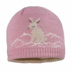 MINI-Mütze, randlos Jacquard Schneehase, Teddyfutter