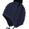 MINI-Mütze Struktur ausgenäht Pompon
