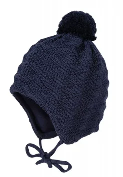 MINI-Mütze Struktur ausgenäht Pompon